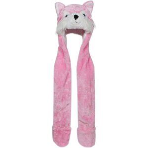 Kids Pink Husky Animal Hat e Fits All Adults /Soft Warm Beanie Hat Imported